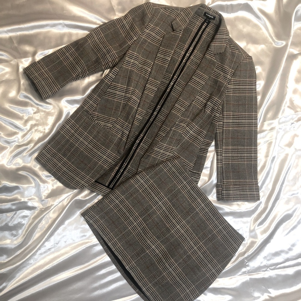 Plaid Co-Ord Blazer and Mini Skirt set | EXPRESS